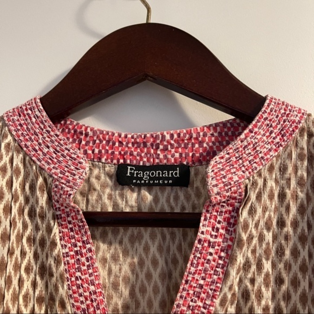 Top blouse M long sleeves Fragonard embroidered pink - Picture 4 of 4